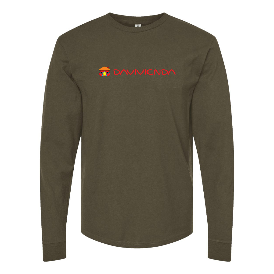 Men's Davivienda Logo Cotton Long Sleeve T-Shirt