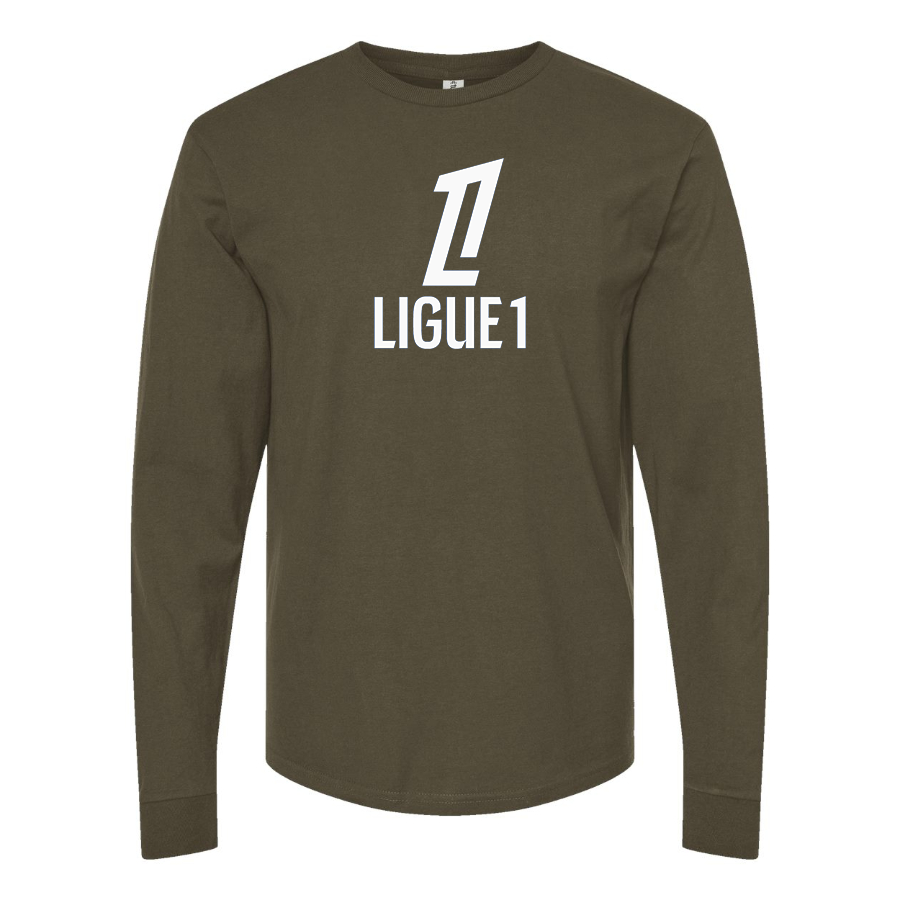 Men's Ligue 1 Logo Cotton Long Sleeve T-Shirt