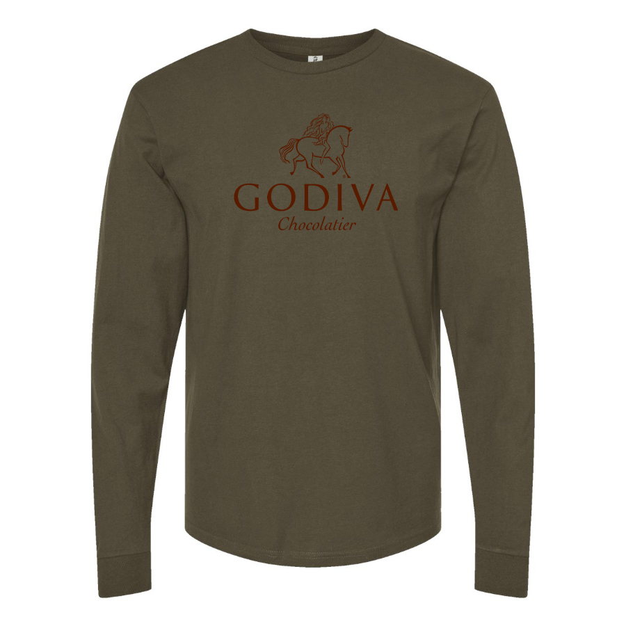 Men's Godiva Logo Cotton Long Sleeve T-Shirt