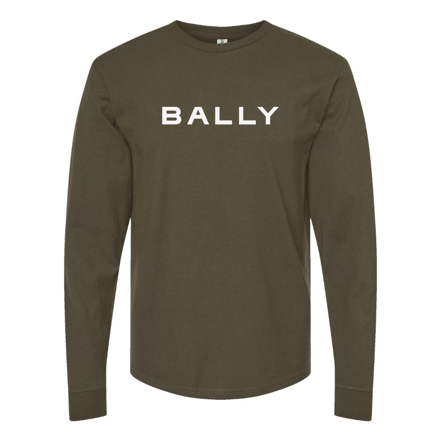 Men's Bally  Logo Cotton Long Sleeve T-Shirt
