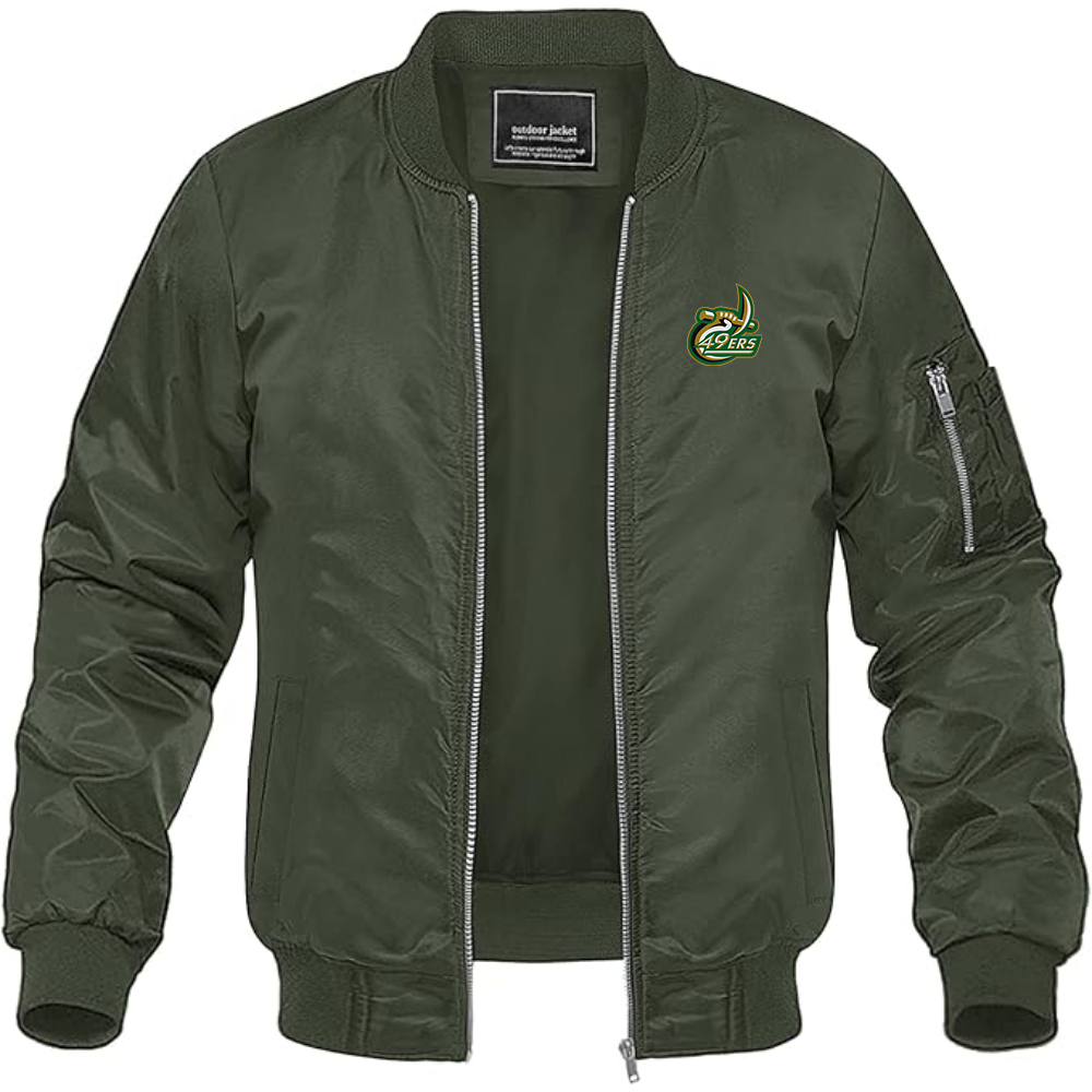 Men's Charlotte 49ers Lightweight Bomber Jacket Windbreaker Softshell Varsity Jacket Coat