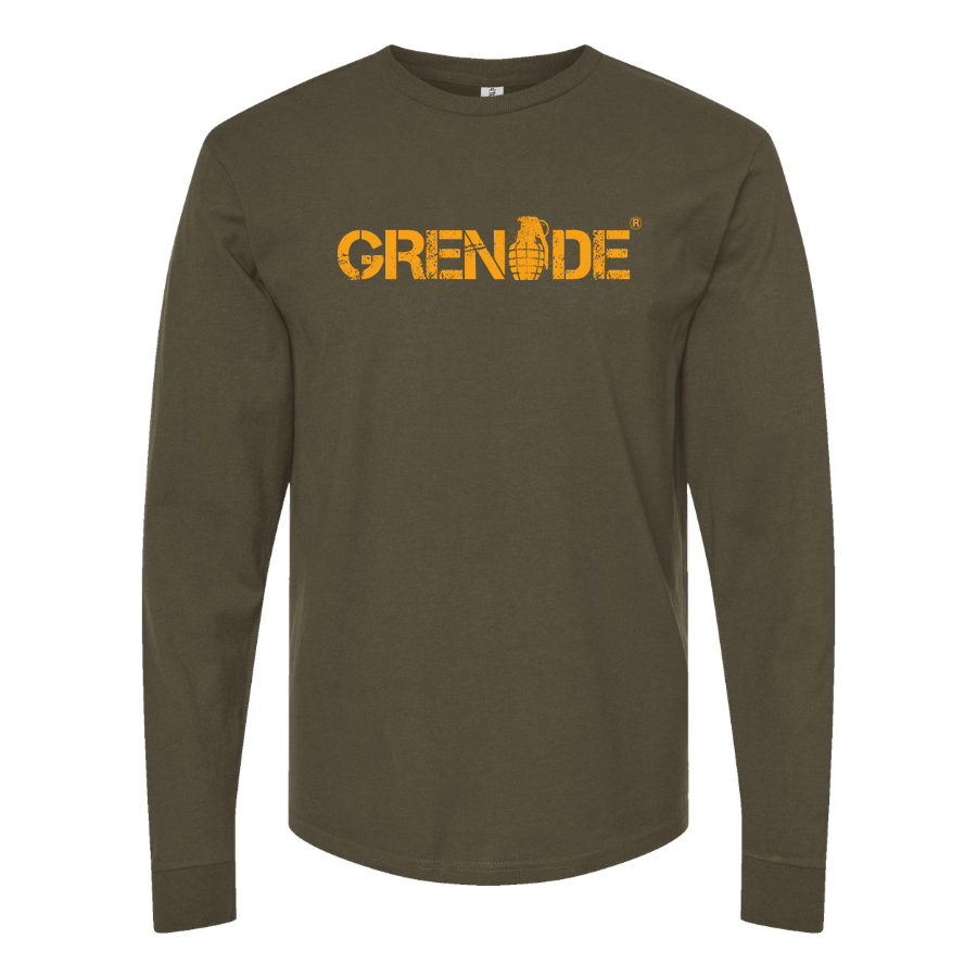 Men's Grenade Logo Cotton Long Sleeve T-Shirt