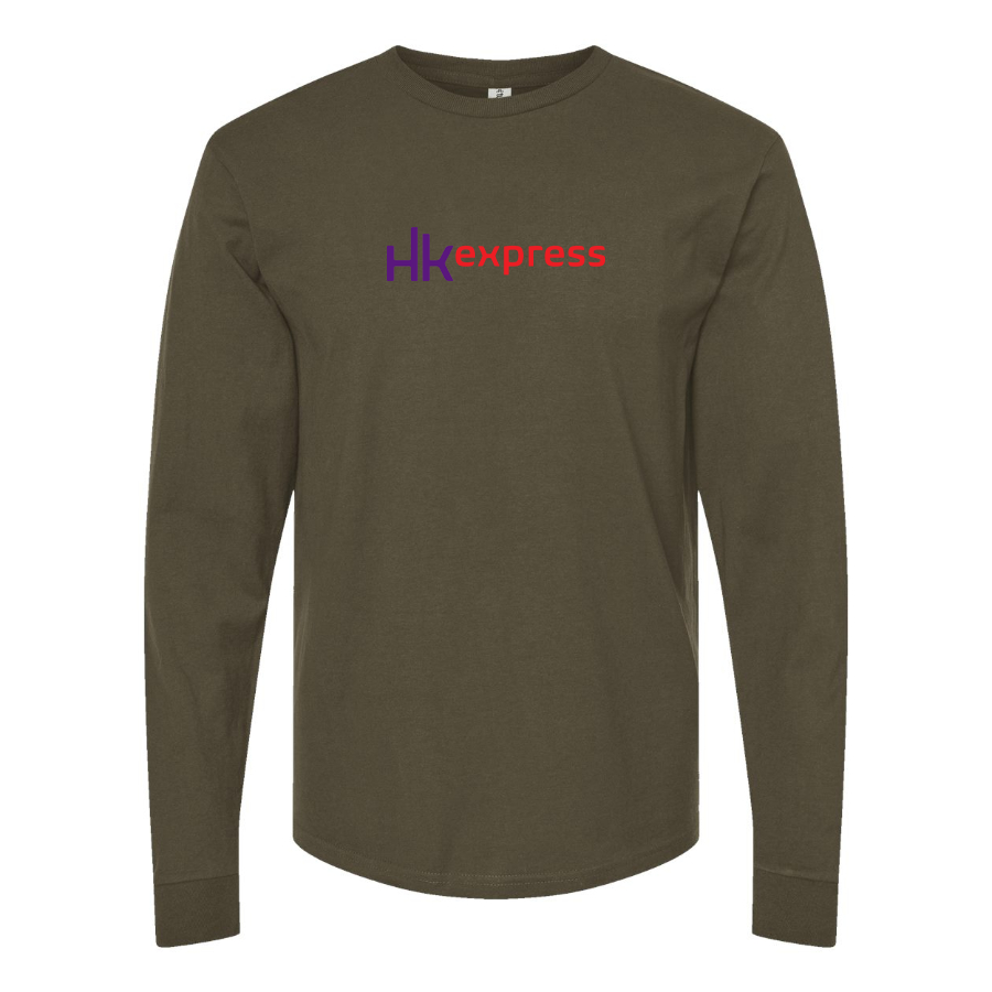 Men's  HK Express Logo Cotton Long Sleeve T-Shirt