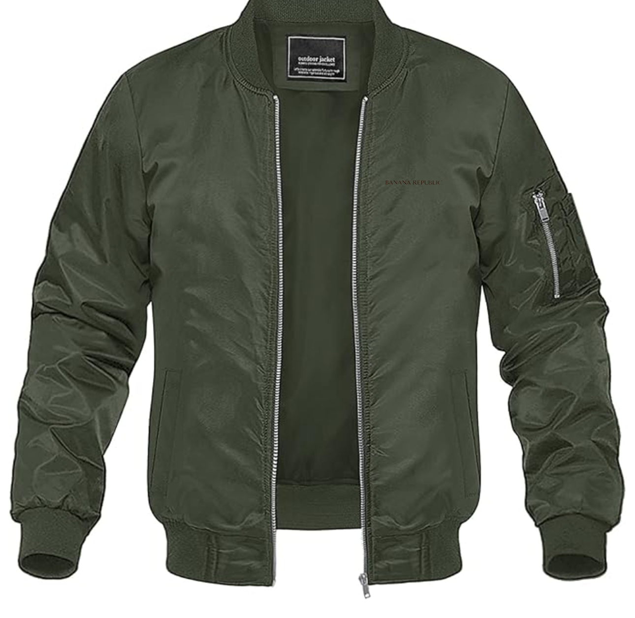 Men's Banana Republic Lightweight Bomber Jacket Windbreaker Softshell Varsity Jacket Coat