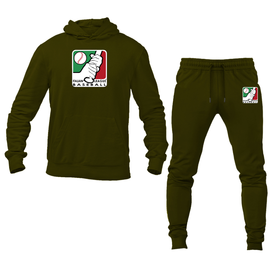 Men's Italian Baseball League Logo Hoodie Joggers Set
