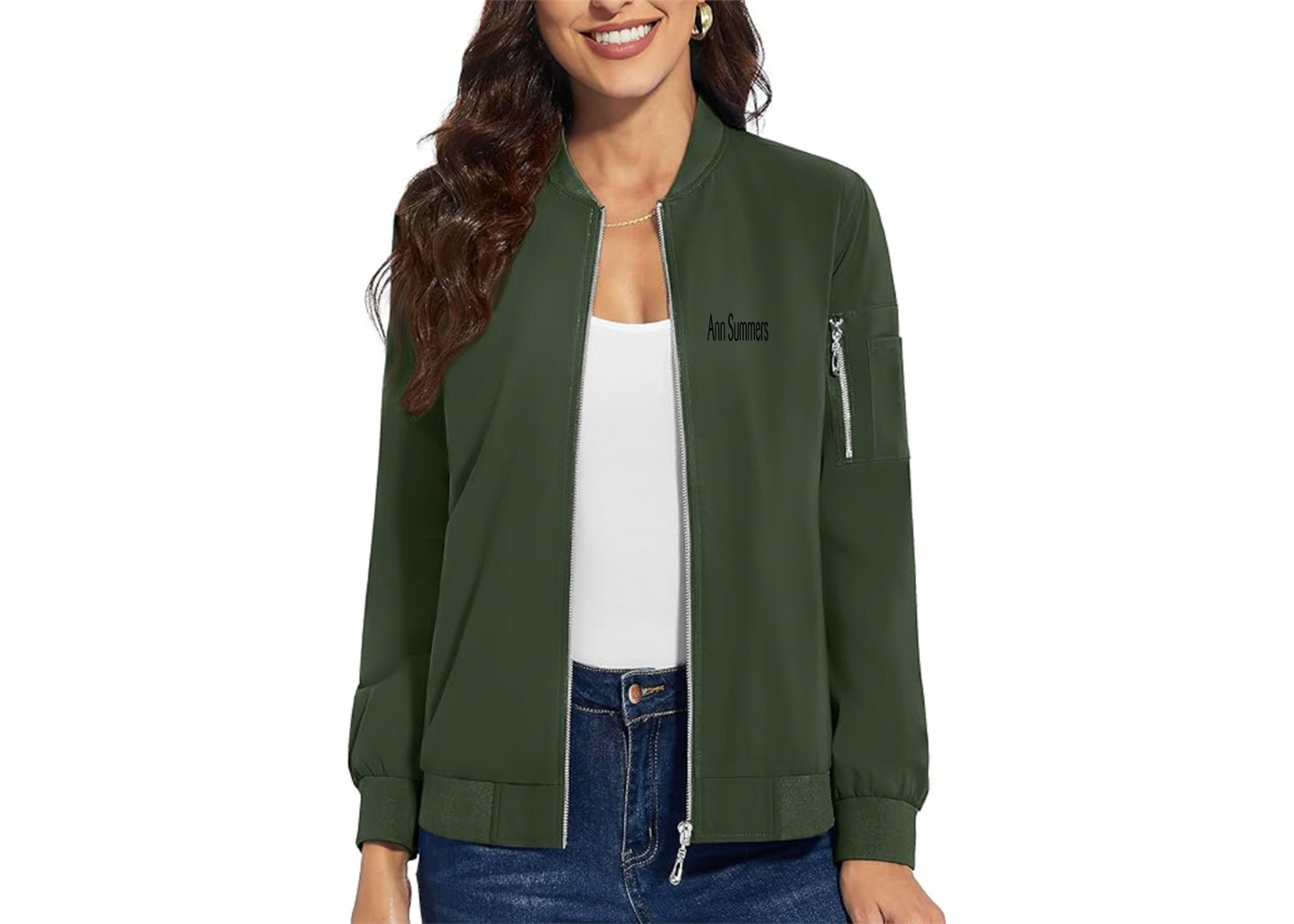 Women's Ann Summers Premium Bomber Jacket with Polished Detailing and Functional Sleeve Pocket Modern Luxury Outerwear