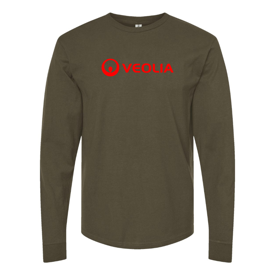 Men's Veolia Logo  Cotton Long Sleeve T-Shirt