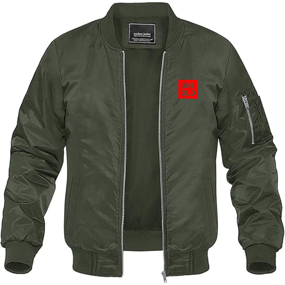 Men's Uniqlo Logo Lightweight Bomber Jacket Windbreaker Softshell Varsity Jacket Coat