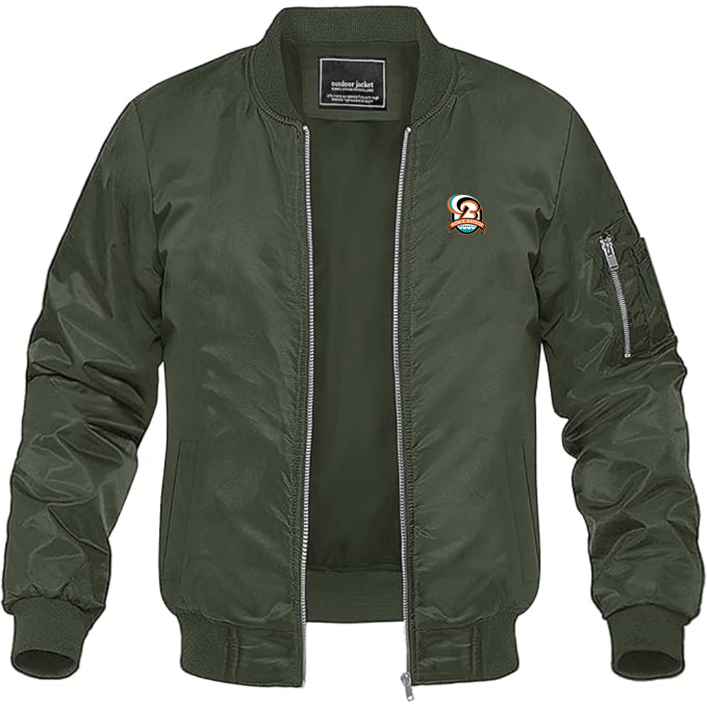 Men's Bowie BaySox Logo Lightweight Bomber Jacket Windbreaker Softshell Varsity Jacket Coat