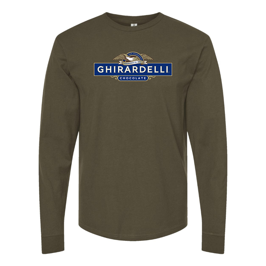 Men's Ghirardell Logo Cotton Long Sleeve T-Shirt