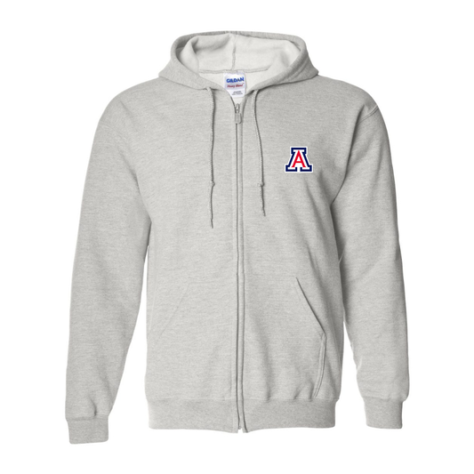 Men's   Arizona Wildcats Gildan  Heavy Blend Full Zip Hooded Sweatshirt