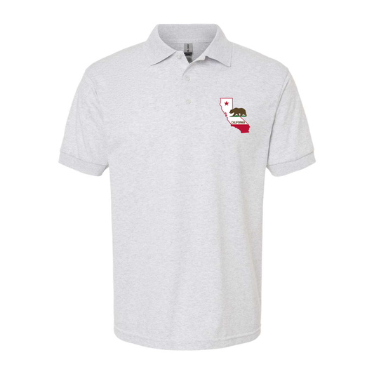 Men's California Bear Map Dry Blend Jersey Polo