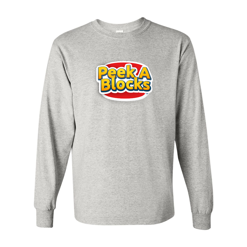 Men's Peek A Blocks Gildan Heavy Cotton Long Sleeve T-Shirt