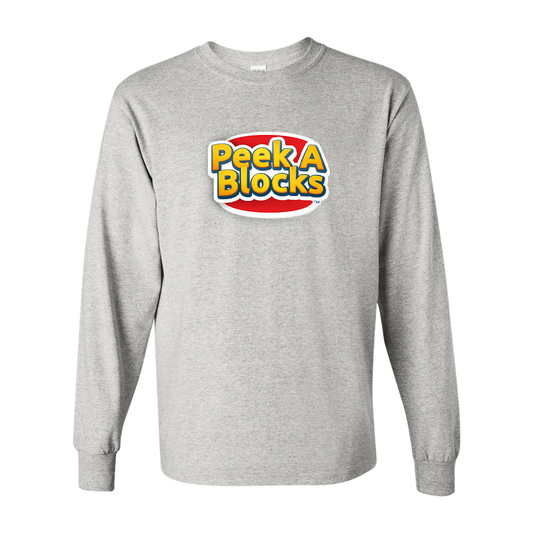 Men's Peek A Blocks Gildan Heavy Cotton Long Sleeve T-Shirt