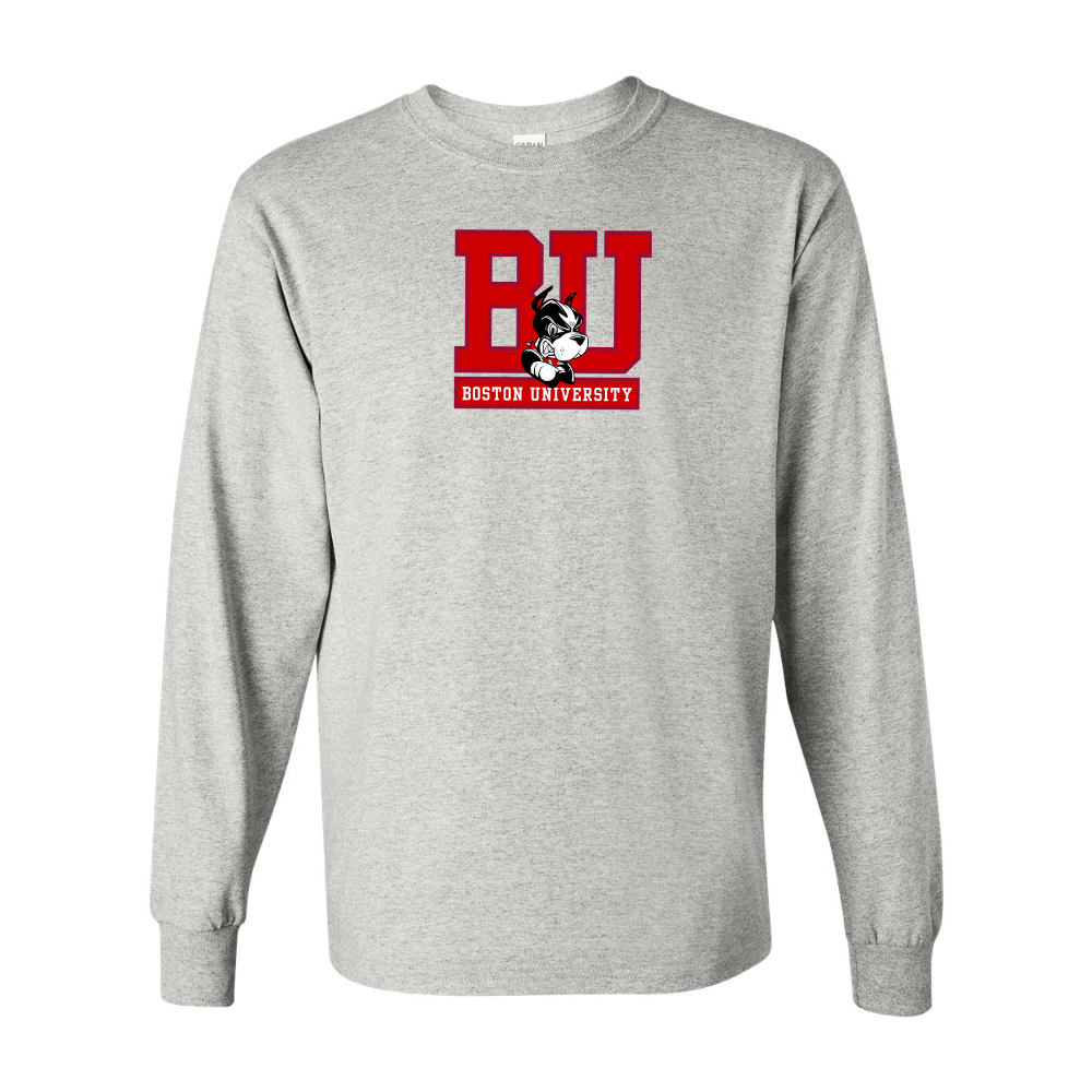 Men's Boston University Terriers Gildan Heavy Cotton Long Sleeve T-Shirt
