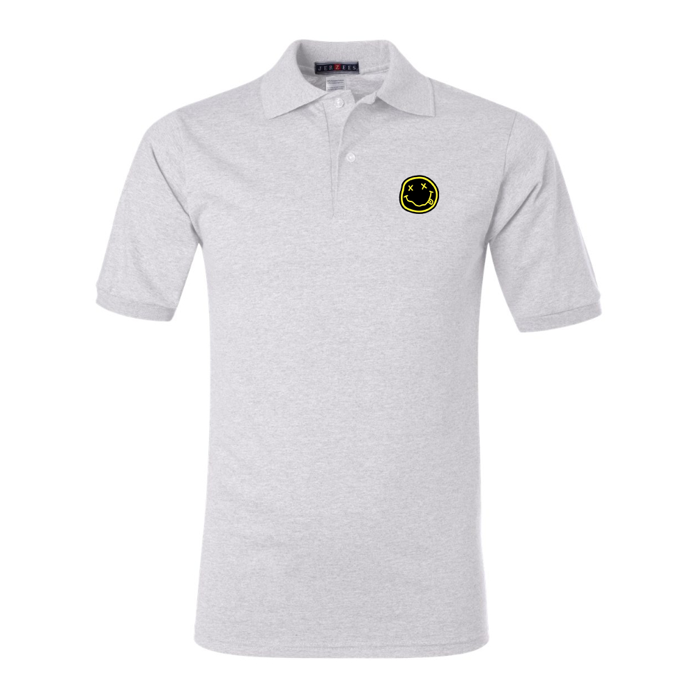 Men's Nirvana Yellow and Black Face JERZEES  SpotShield polo