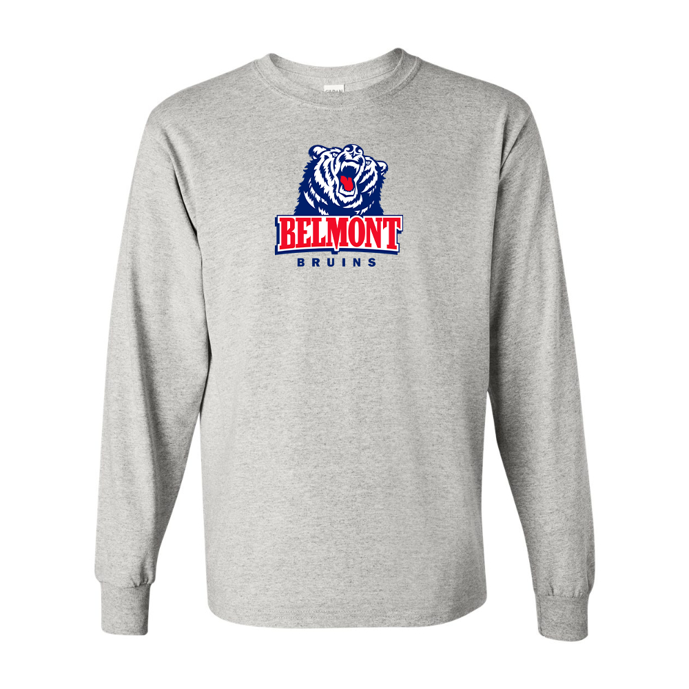 Men's Belmont Bruins  Gildan Heavy Cotton Long Sleeve T-Shirt