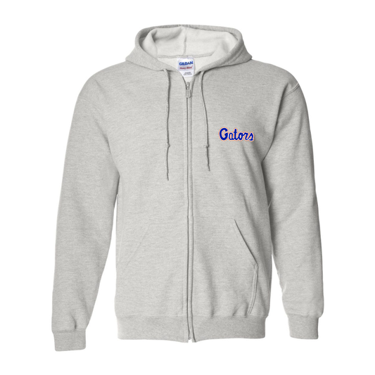 Men's Florida Gators Script Gildan  Heavy Blend Full Zip Hooded Sweatshirt