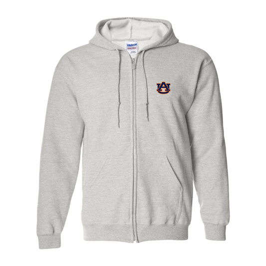 Men's  Auburn Tigers  Gildan  Heavy Blend Full Zip Hooded Sweatshirt