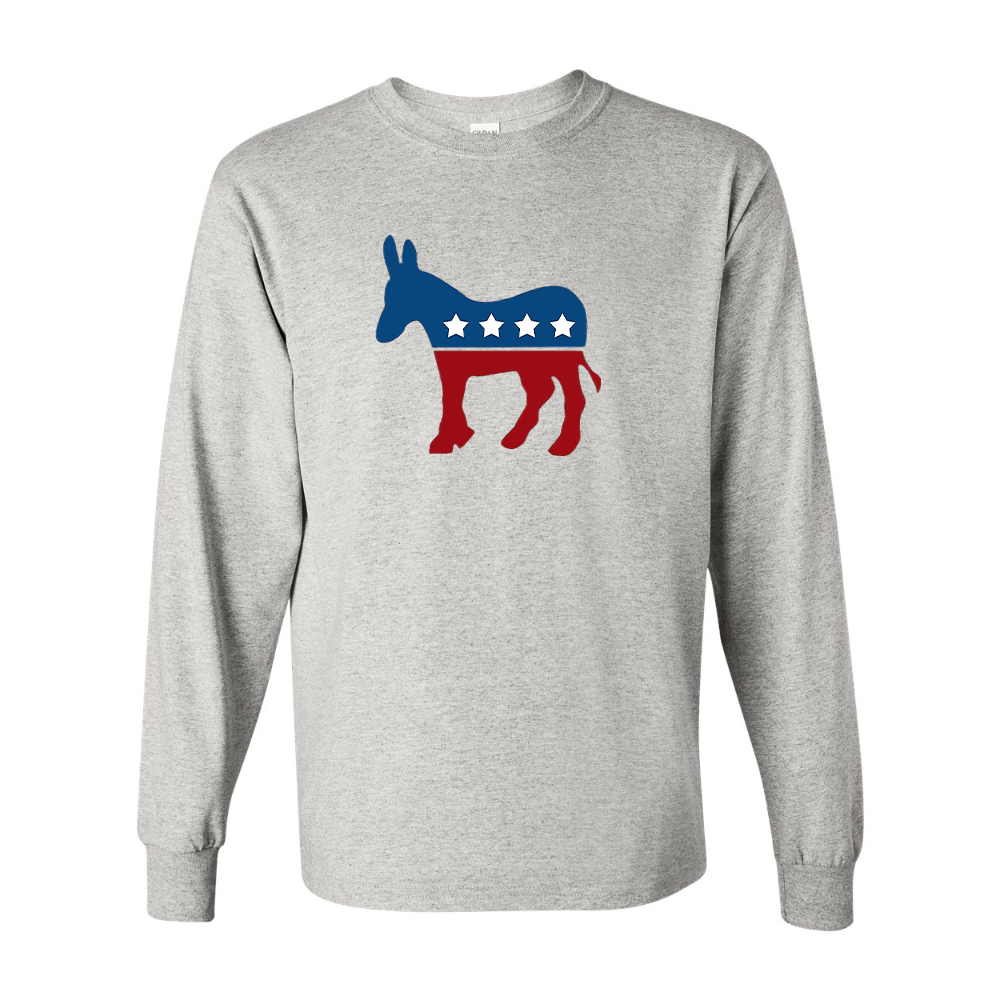 Men's Democrat Election Symbol Gildan Heavy Cotton Long Sleeve T-Shirt