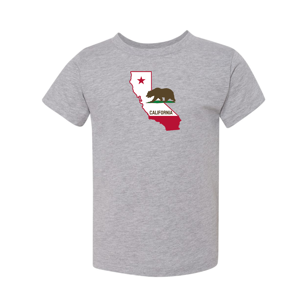 California Bear Map BELLA  CANVAS Toddler Jersey Tee