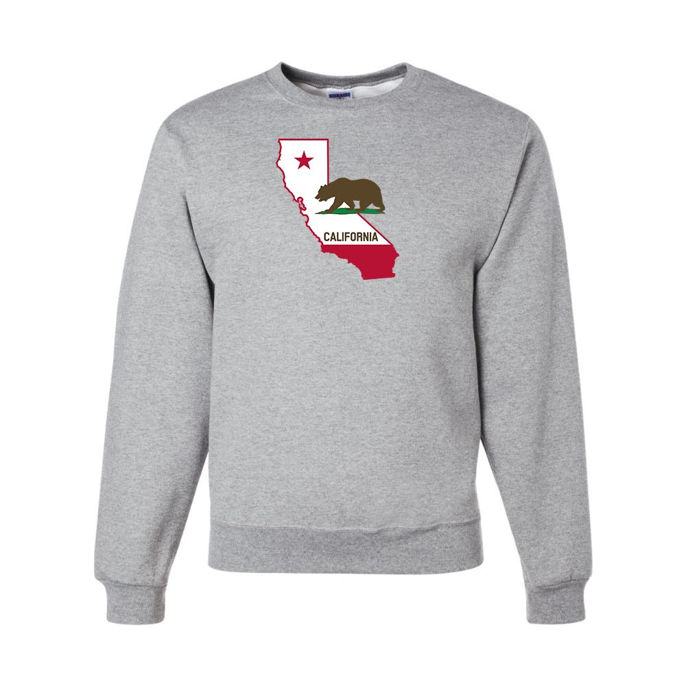 Men's California Bear Map JERZEES NuBlend Crewneck Sweatshirt