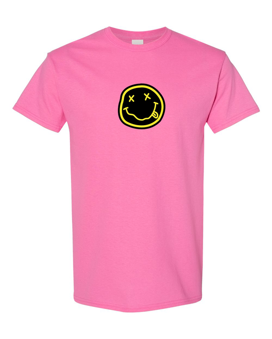 Men's Nirvana Yellow and Black Face Gildan Heavy Cotton T-Shirt