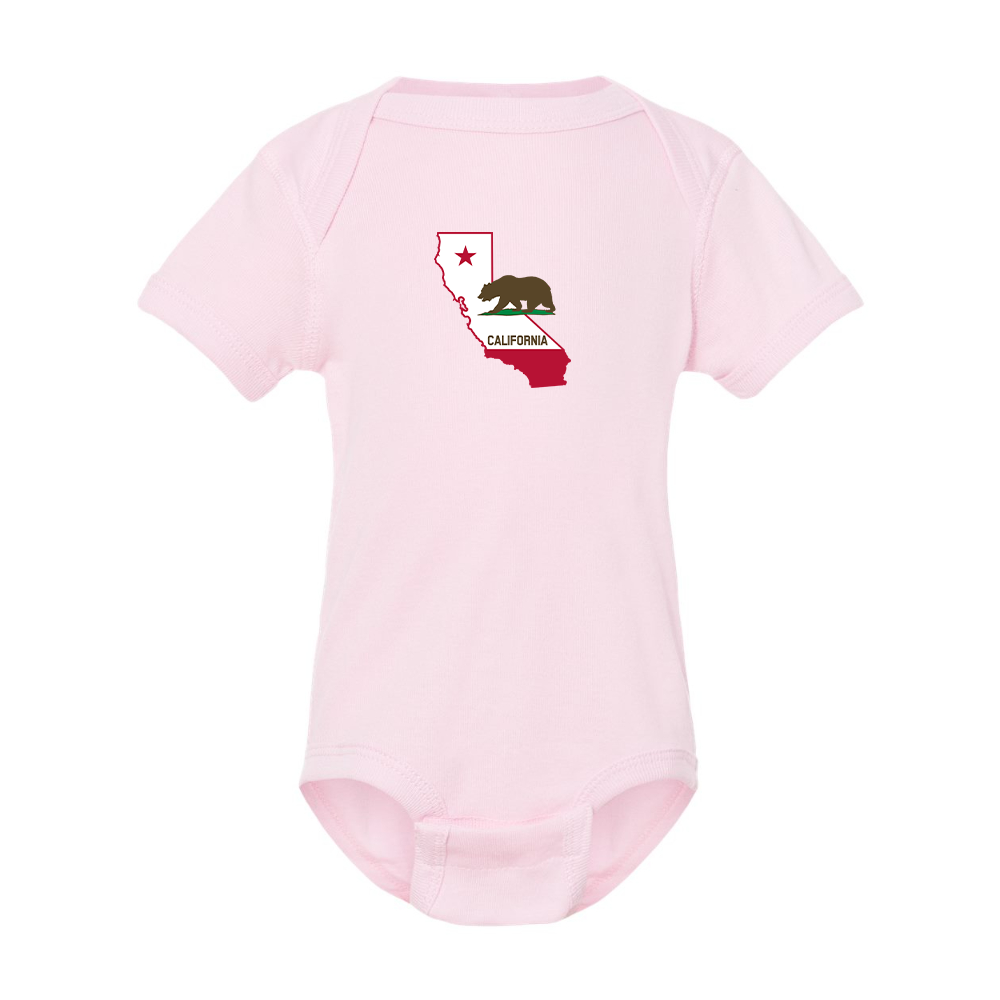 California Bear Map Rabbit Skins Infant Baby Rib Bodysuit