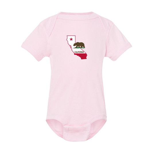 California Bear Map Rabbit Skins Infant Baby Rib Bodysuit