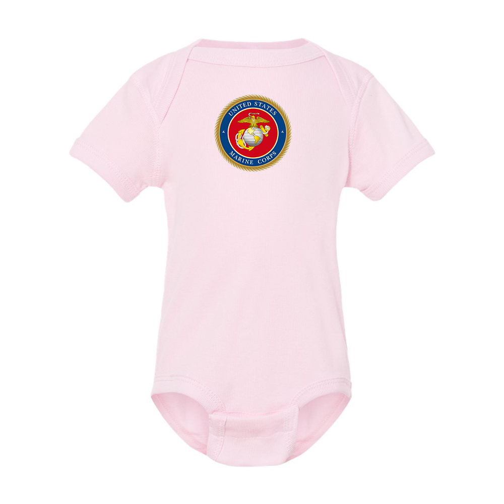 USMC Emblem Rabbit Skins Infant Baby Rib Bodysuit