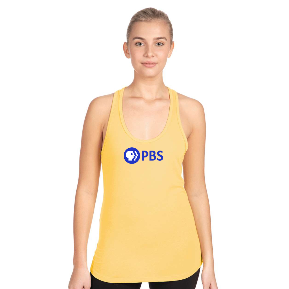 Women's PBS Blue  Next Level Ideal Racerback Tank