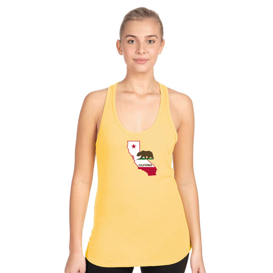 Women's  California Bear Map Next Level Ideal Racerback Tank