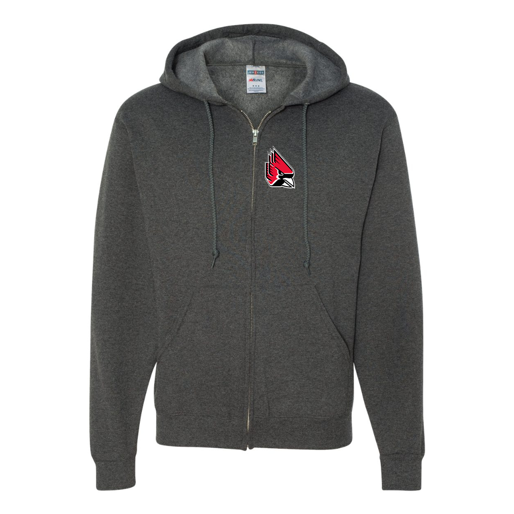 Men's  Ball State Cardinals JERZEES NuBlend Full-Zip Hooded Sweatshirt