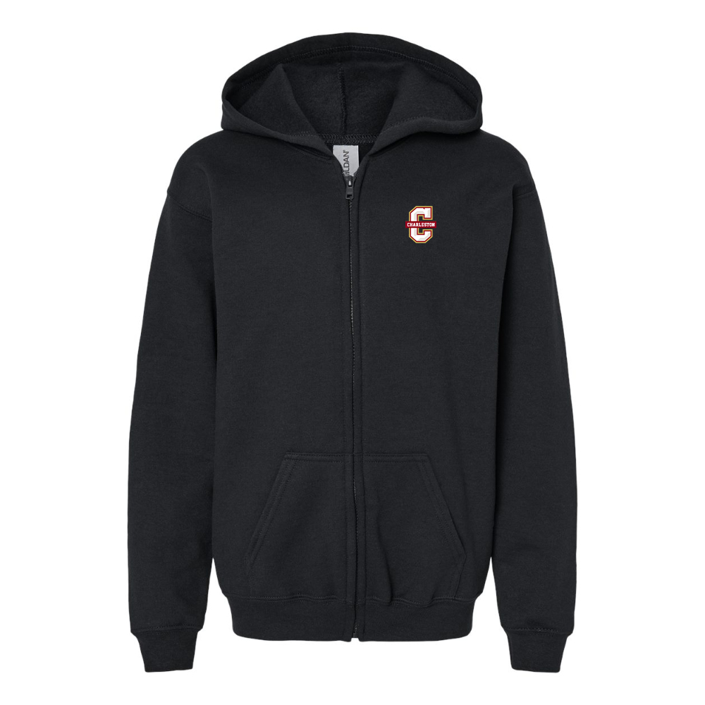 Youth Charleston Cougars Gildan Heavy Blend Full Zip Hooded Sweatshirt