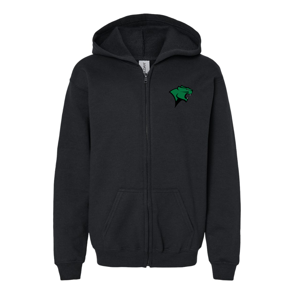 Youth Chicago State Cougars  Gildan Heavy Blend Full Zip Hooded Sweatshirt