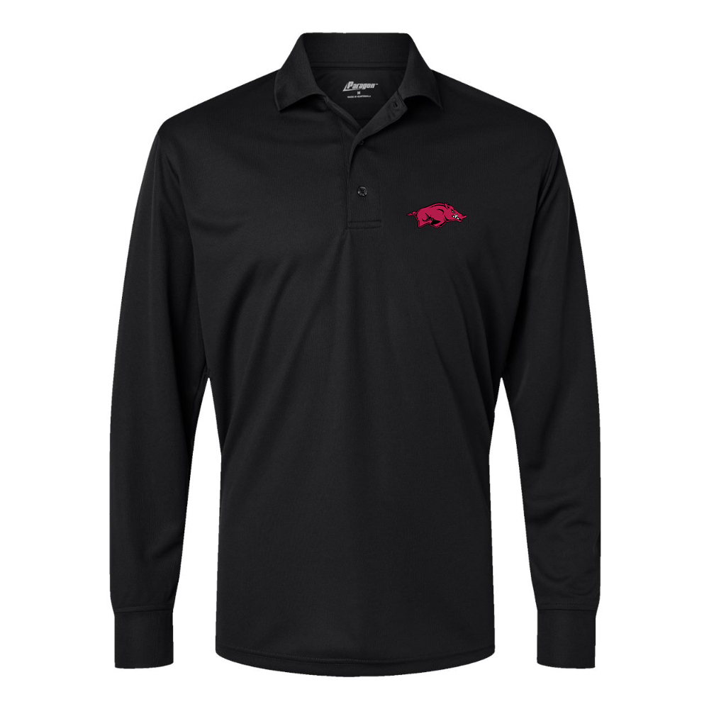 Men's  Arkansas Razorbacks Paragon Prescott Long Sleeve Polo