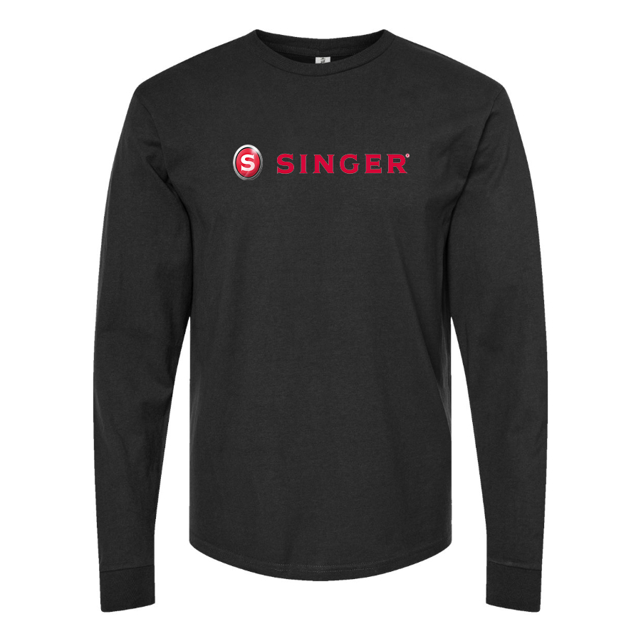 Men's Singer Logo Cotton Long Sleeve T-Shirt