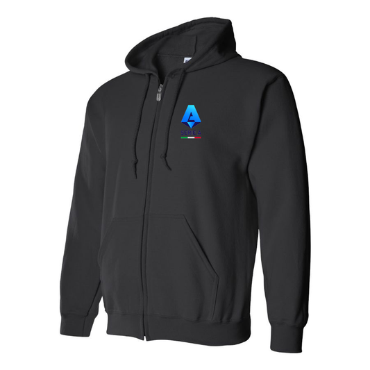 Men's Italian Serie A Logo Zipper Hoodie