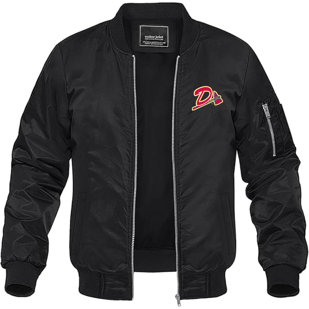 Men's Danville Braves Logo Lightweight Bomber Jacket Windbreaker Softshell Varsity Jacket Coat