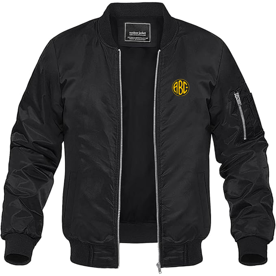 Men's  ABC Motors Logo Lightweight Bomber Jacket Windbreaker Softshell Varsity Jacket Coat