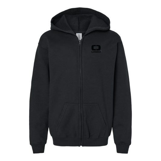 Youth  Ogio Vertical  Gildan Heavy Blend Full Zip Hooded Sweatshirt
