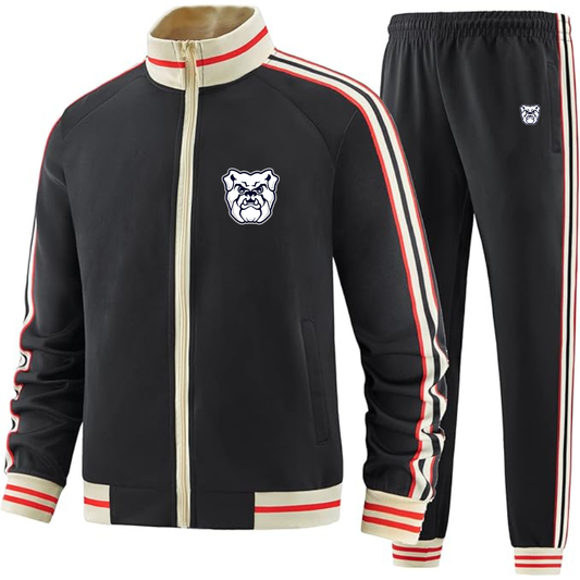 Men's Butler Bulldogs  Two Piece Designer Tracksuit with Bold Striped Accents and Zippered Front Elevated Athletic