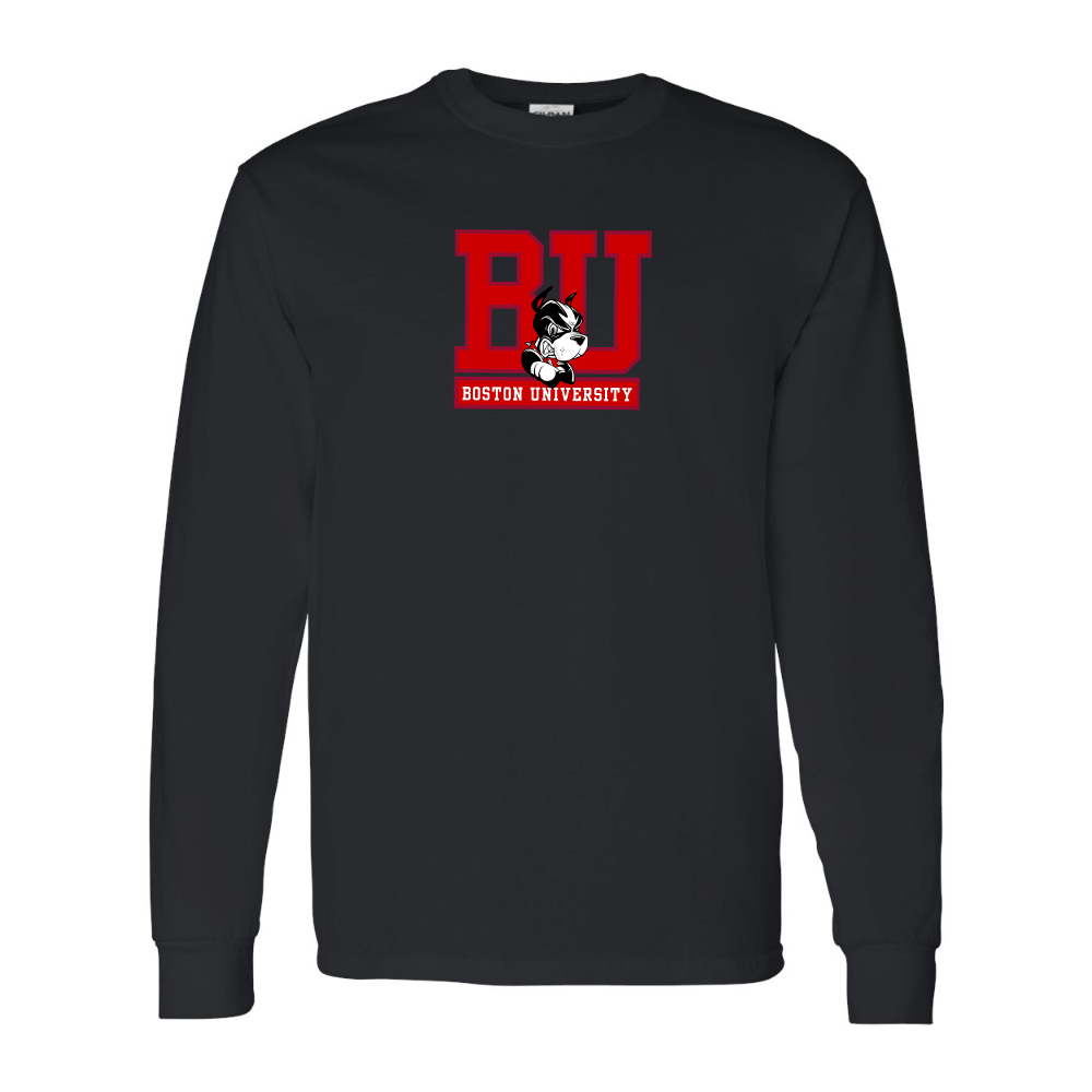 Men's Boston University Terriers Gildan Heavy Cotton Long Sleeve T-Shirt