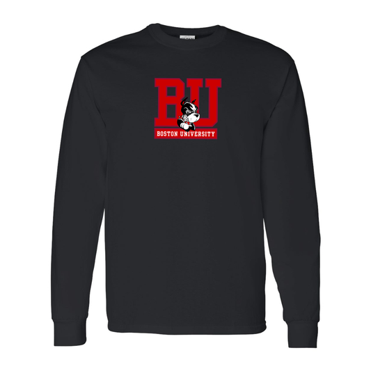 Men's Boston University Terriers Gildan Heavy Cotton Long Sleeve T-Shirt