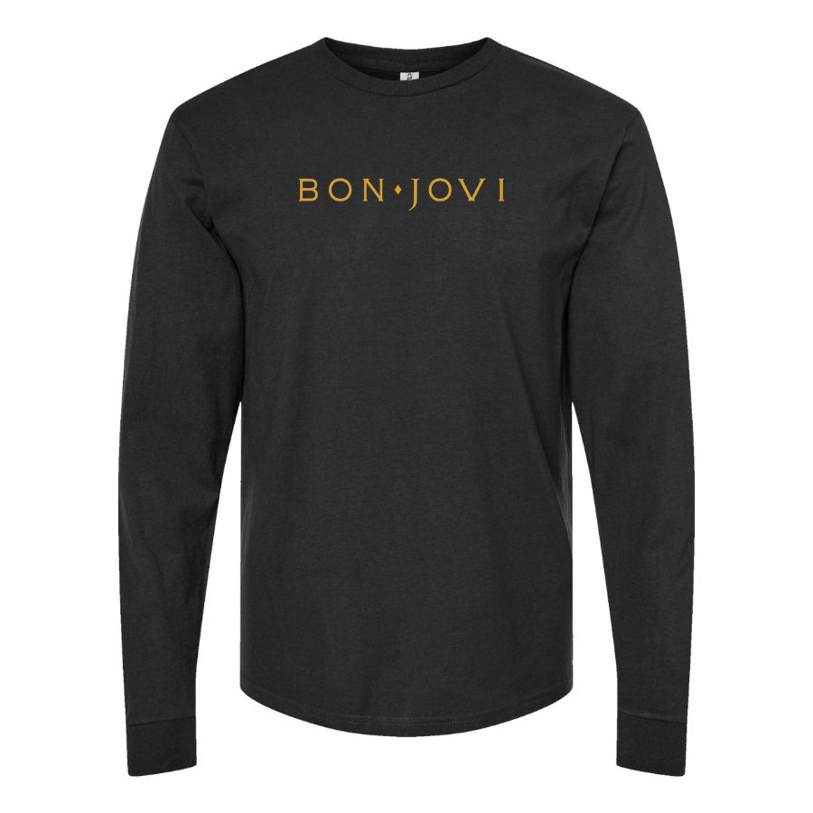 Men's Bon Jovi Logo Cotton Long Sleeve T-Shirt