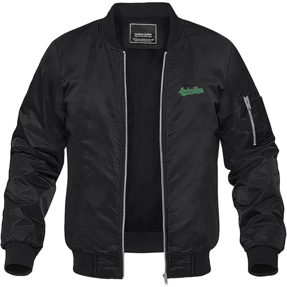 Men's Clinton LumberKings  Logo Lightweight Bomber Jacket Windbreaker Softshell Varsity Jacket Coat