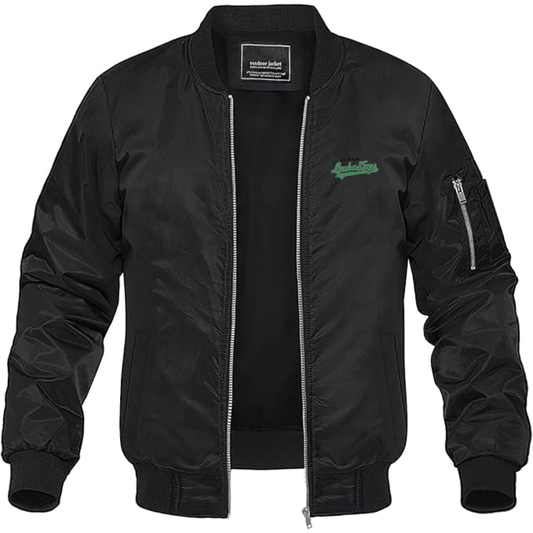 Men's Clinton LumberKings  Logo Lightweight Bomber Jacket Windbreaker Softshell Varsity Jacket Coat