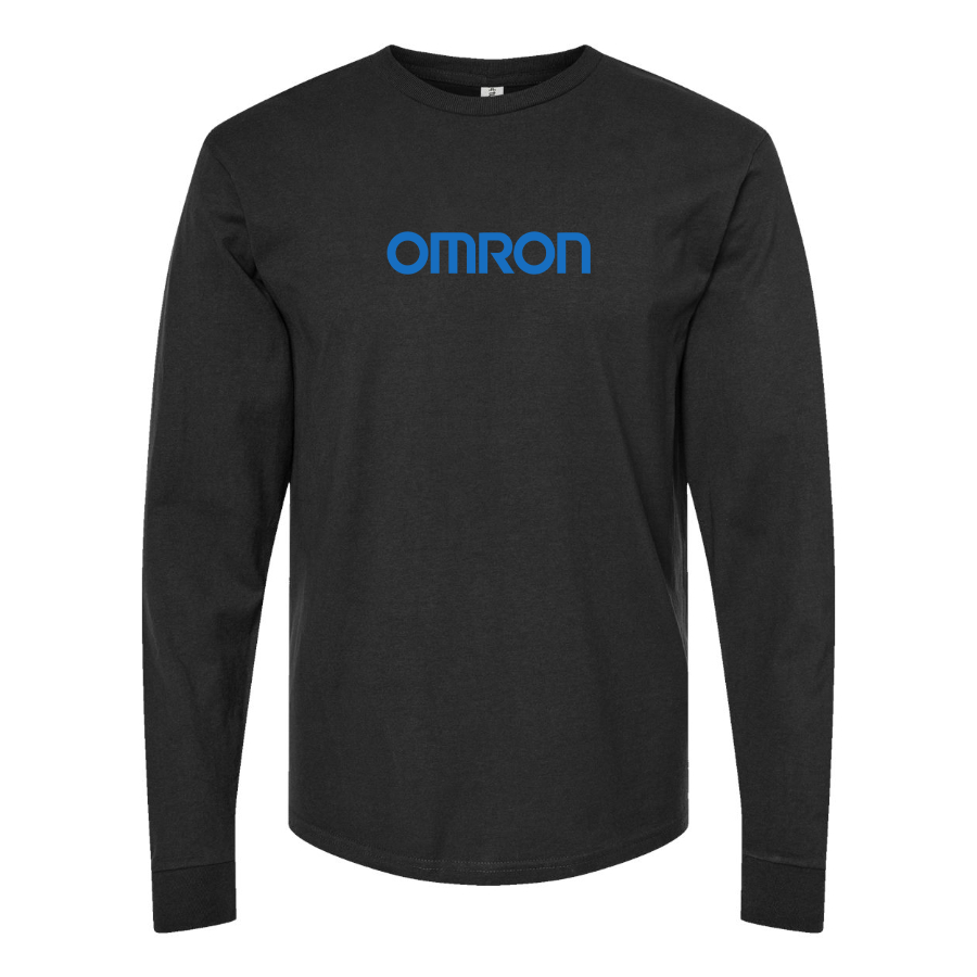 Men's Omron Logo Cotton Long Sleeve T-Shirt