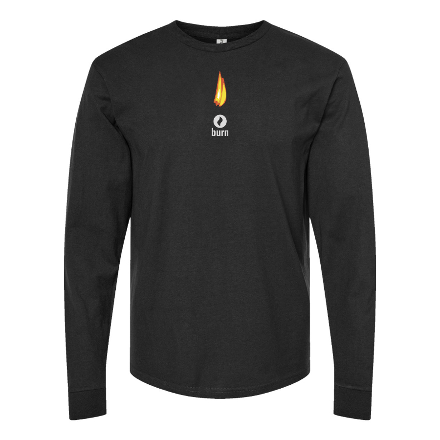 Men's Burn Logo Cotton Long Sleeve T-Shirt
