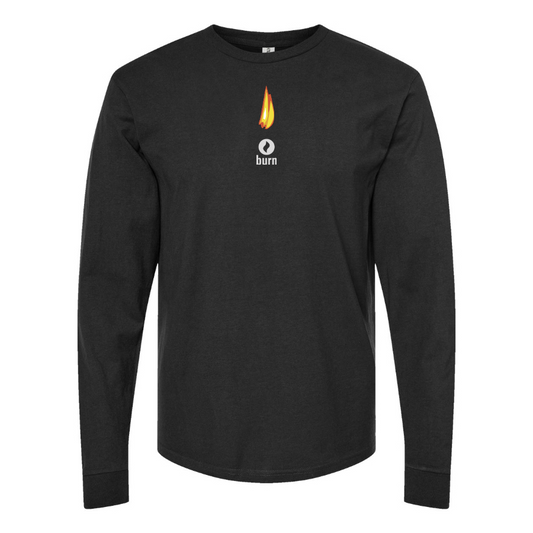 Men's Burn Logo Cotton Long Sleeve T-Shirt